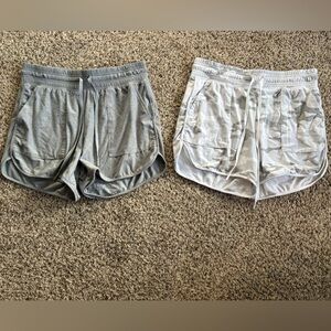 Stylish Women's Athletic Shorts - Gray and White